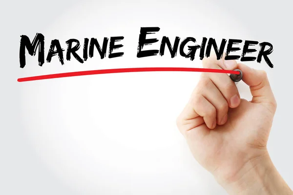 Ruční psaní námořní inženýr se značkou — Stock fotografie