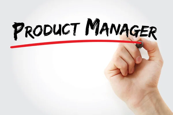 Hand writing product manager with marker — Stock Photo, Image