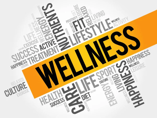 Wellness slovo mrak, fitness — Stockový vektor