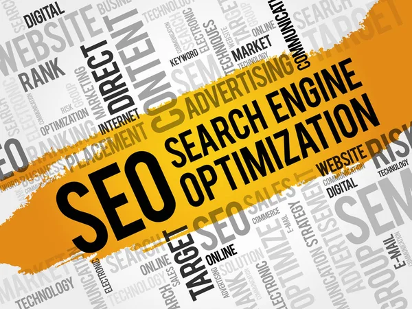 Search engine optimization word cloud — Stock Vector