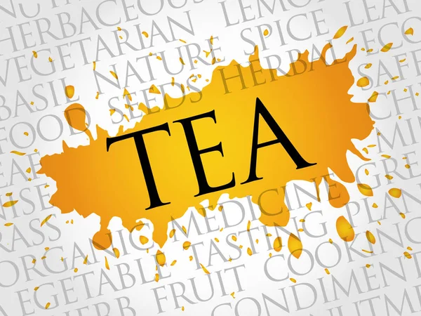 TEA palabra nube collage — Vector de stock