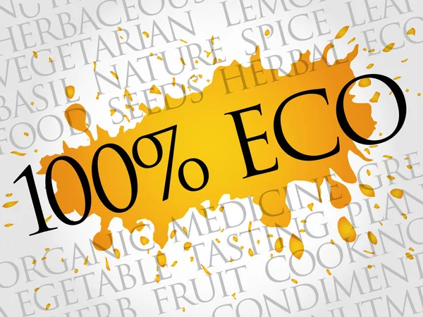 100% Eco word cloud collage — Stockvector