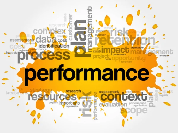 Performance word cloud collage — Stock Vector