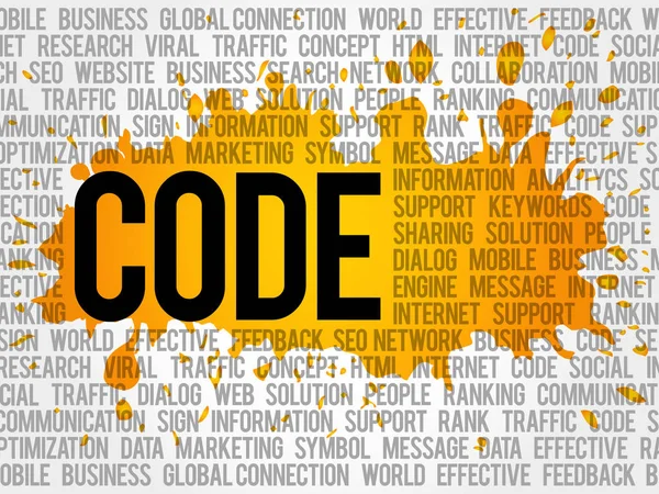 Codice parola cloud collage — Vettoriale Stock