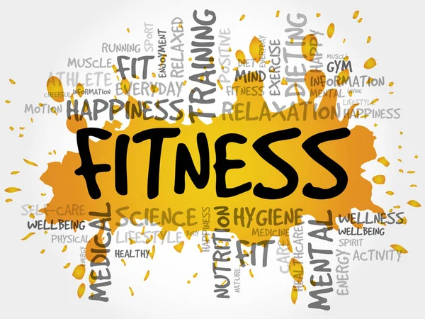 FITNESS word cloud collage — Stock Vector
