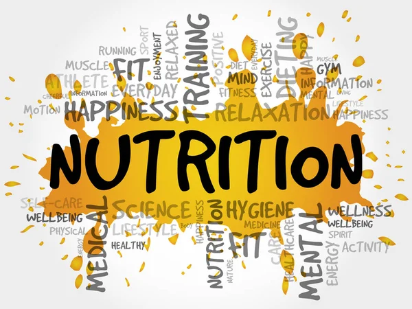 Nutrition word cloud, fitness — Stock Vector