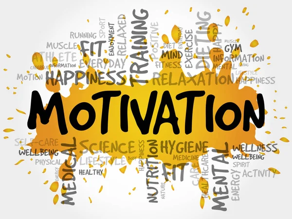 Motivatie word cloud collage — Stockvector