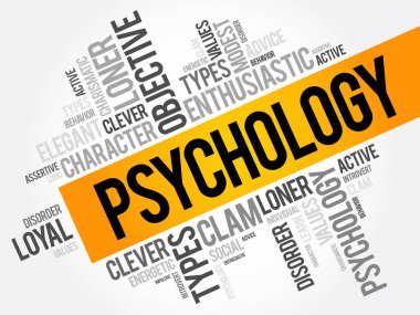 Psikoloji kelime bulutu kolaj