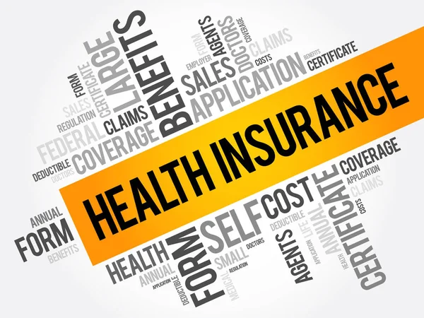 Health Insurance word cloud collage — Stock Vector