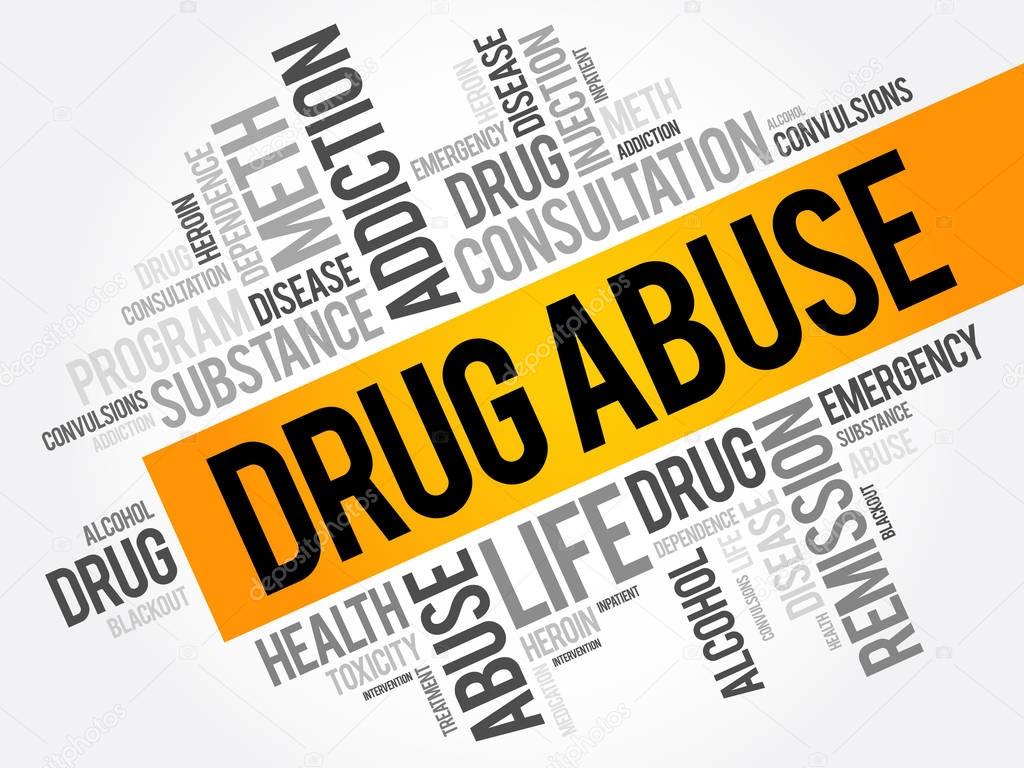 Drug Abuse word cloud collage