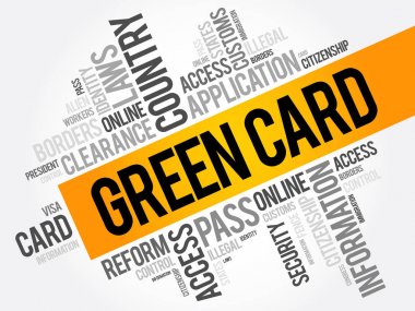 Green card word cloud collage clipart