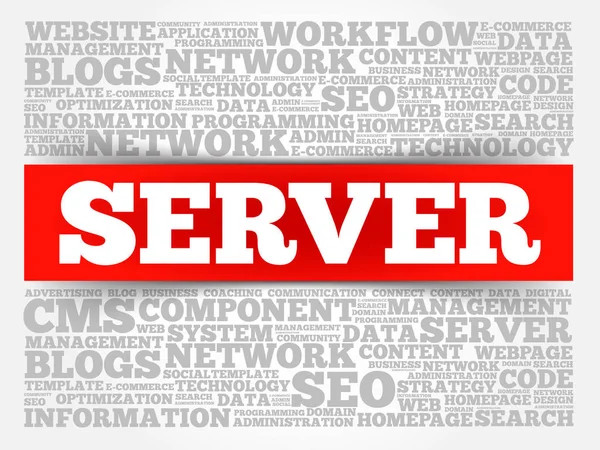 Server-Wortwolke — Stockvektor