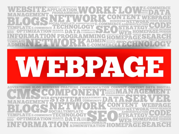 Pagina web parola nube — Vettoriale Stock