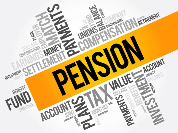 A Pension szó felhő kollázs — Stock Vector