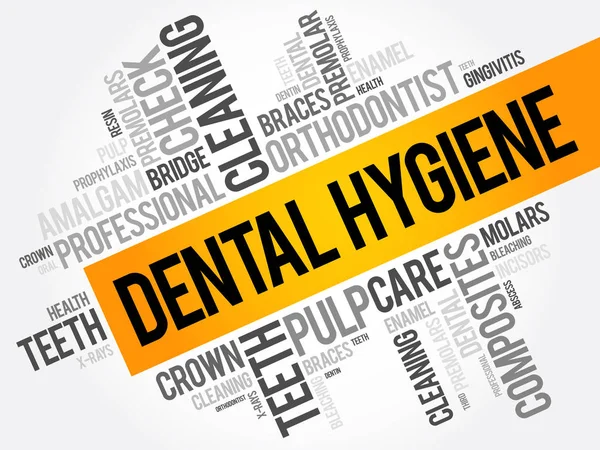 Higiene dental palabra nube collage — Vector de stock