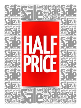 Yarı fiyat Satılık kelime bulutu