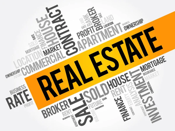 Real Estate word cloud collage — Stockvector