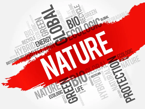 Naturaleza palabra nube — Vector de stock