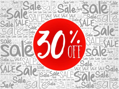 % 30 off Satılık kelime bulutu