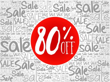 %80 off Satılık kelime bulutu