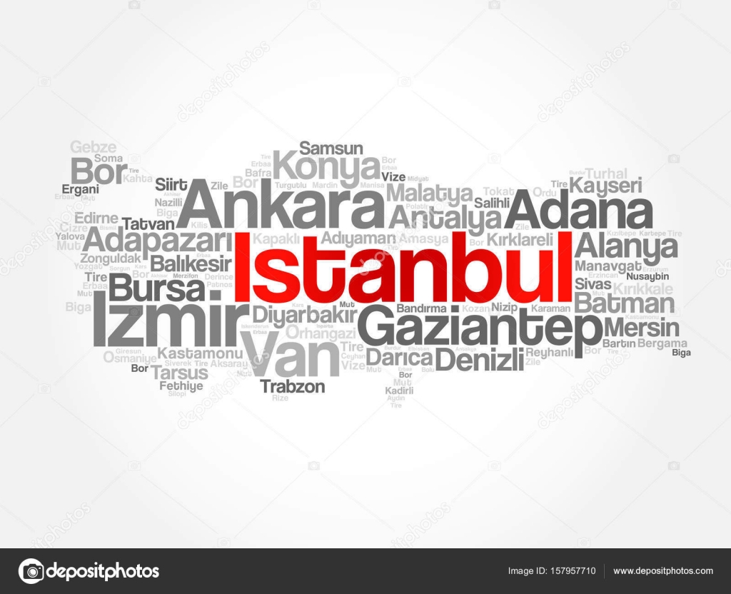 List of cities in Turkey word cloud map Stock Vector Image by ©dizanna