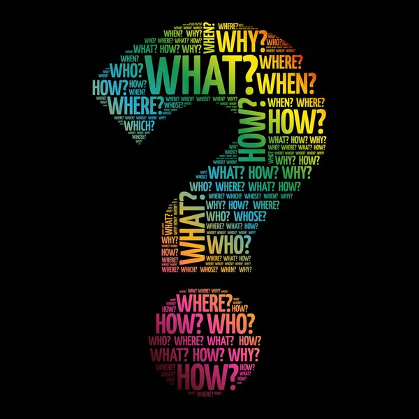 Question mark, Question words — Stock Vector