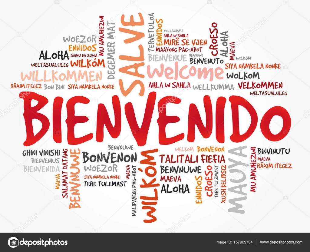 Bienvenido , Welcome in Spanish, Stock vector