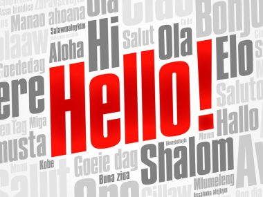 Merhaba farklı dillerde kelime bulutu