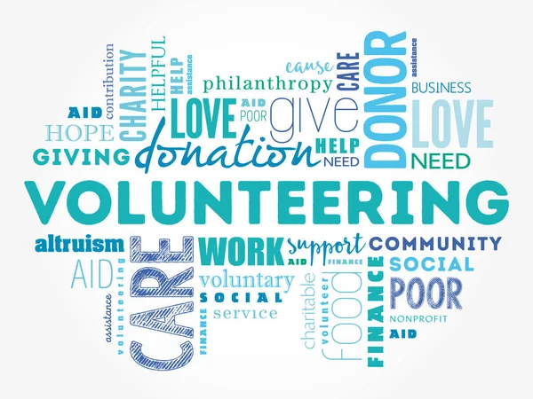 Volunteering word cloud collage — Stock Vector