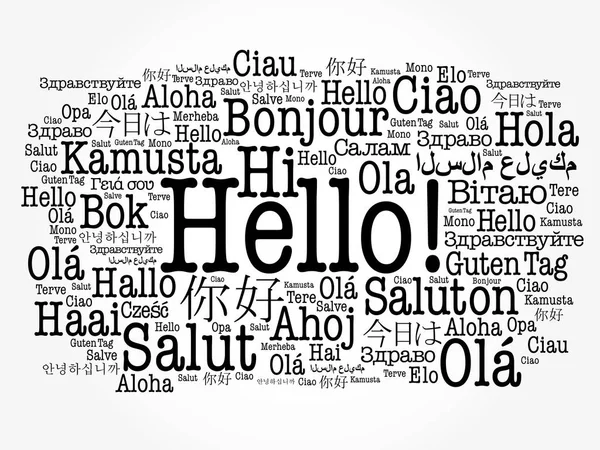 Hello word felhő különböző nyelveken — Stock Vector