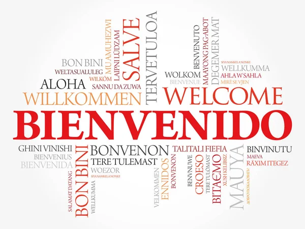 Bienvenido, Welcome in Spanish — стоковый вектор