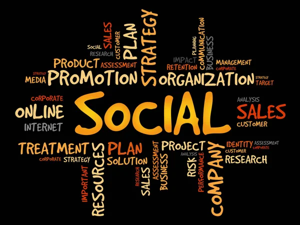 Sociale word cloud — Stockvector