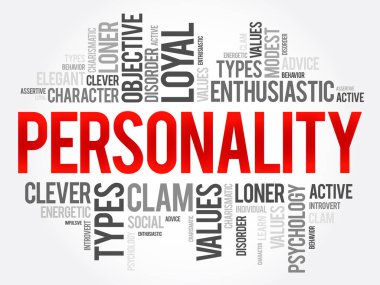 Personality word cloud collage clipart