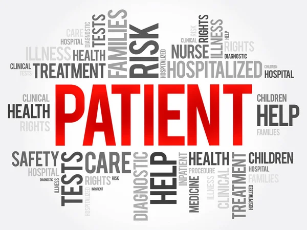 Patienten word cloud collage — Stock vektor