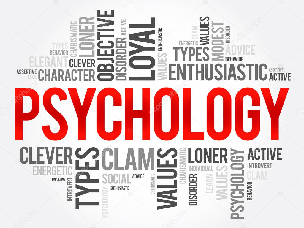 Psychology word cloud collage