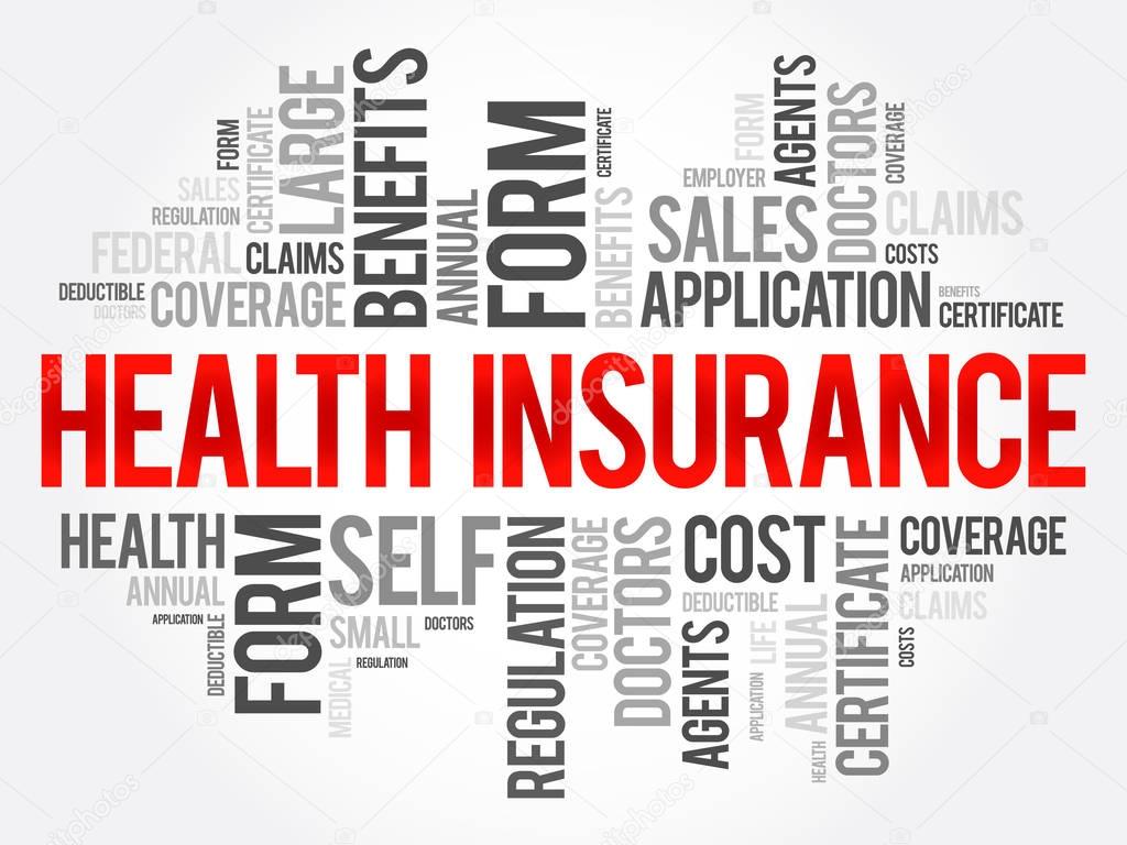 Health Insurance word cloud collage