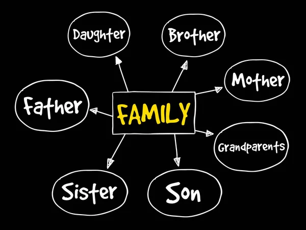 Rodinné myšlenková mapa — Stockový vektor