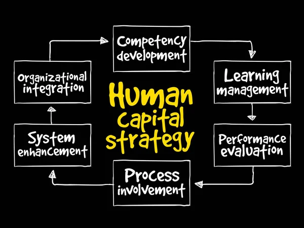 Mapa mental da estratégia do capital humano — Vetor de Stock