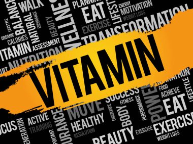 Vitamini kelime bulutu kolaj