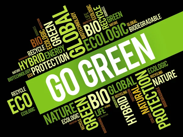 Go Green word cloud — Stock Vector