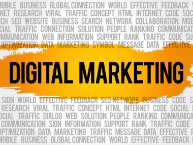 Digital Marketing word cloud collage clipart