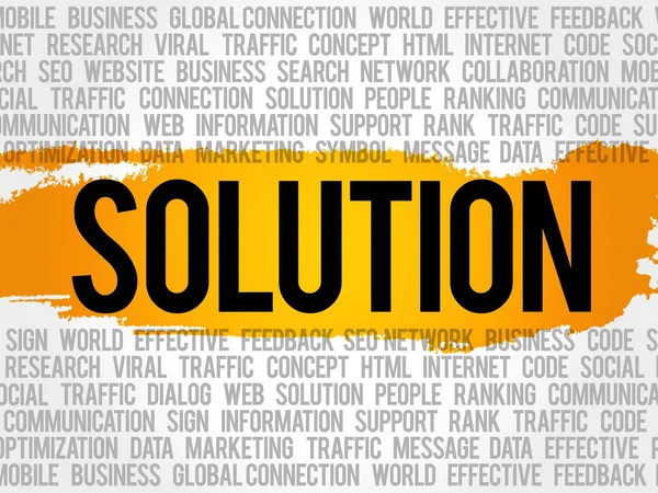 Solution word cloud collage — Stock Vector