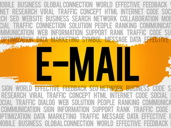 E-Mail słowo cloud kolaż — Wektor stockowy