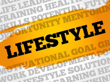 Yaşam tarzı kelime bulutu kolaj