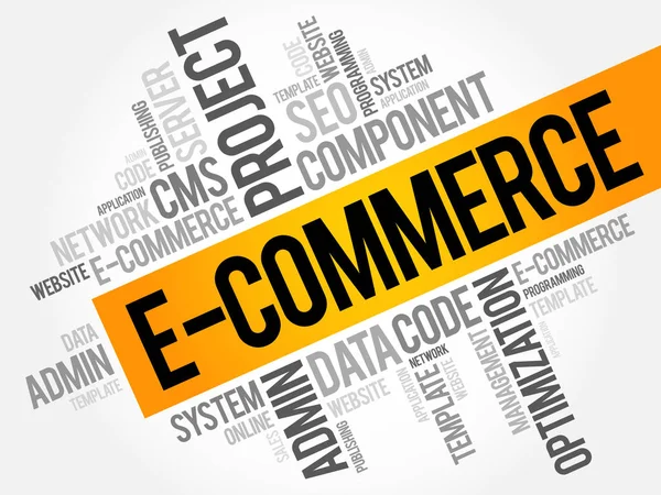 E-commerce mot nuage — Image vectorielle