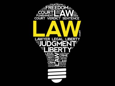 Hukuk ampul kelime bulutu kolaj