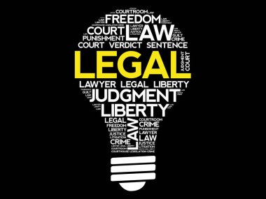 Yasal ampul kelime bulutu kolaj