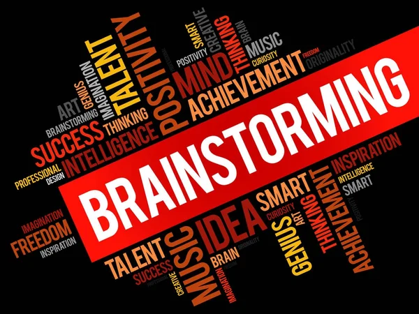 Brainstormen word cloud collage — Stockvector