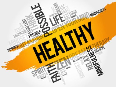 Sağlıklı kelime bulutu