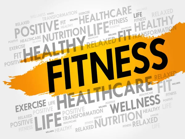 Fitness word cloud collage — Stockvector